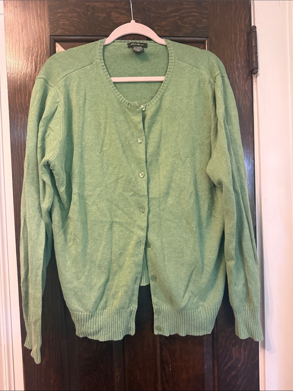 Eddie Bauer Mint Green Button-Up Knit Cardigan